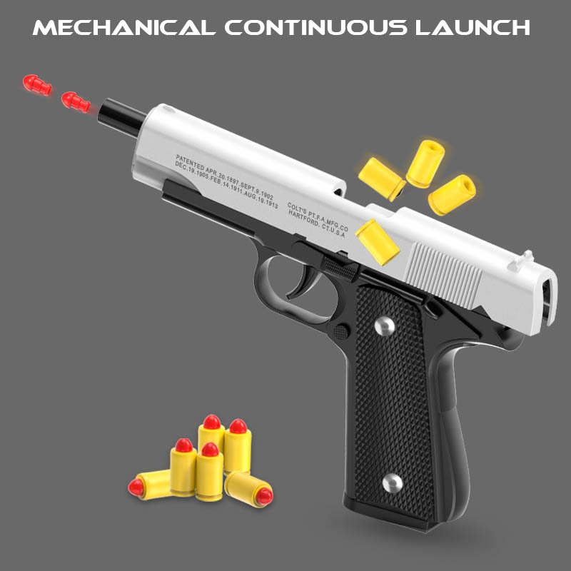 Catapult Launcher Toy - M1911 Colt Oyuncak Silahşör Tabancası, Yumuşak
