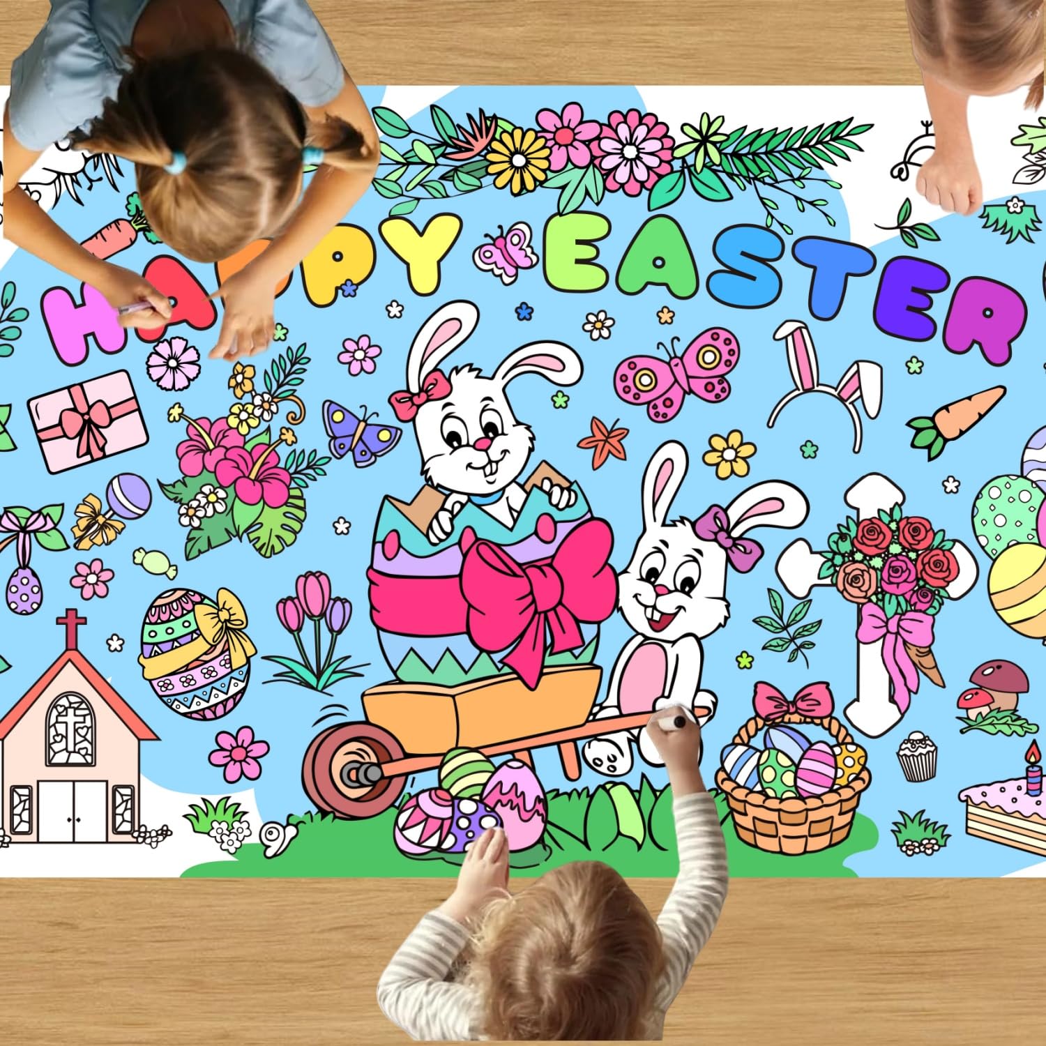 Banner Kids Toys - Paskalya Boyama Masa Örtüsü Çocuklar için