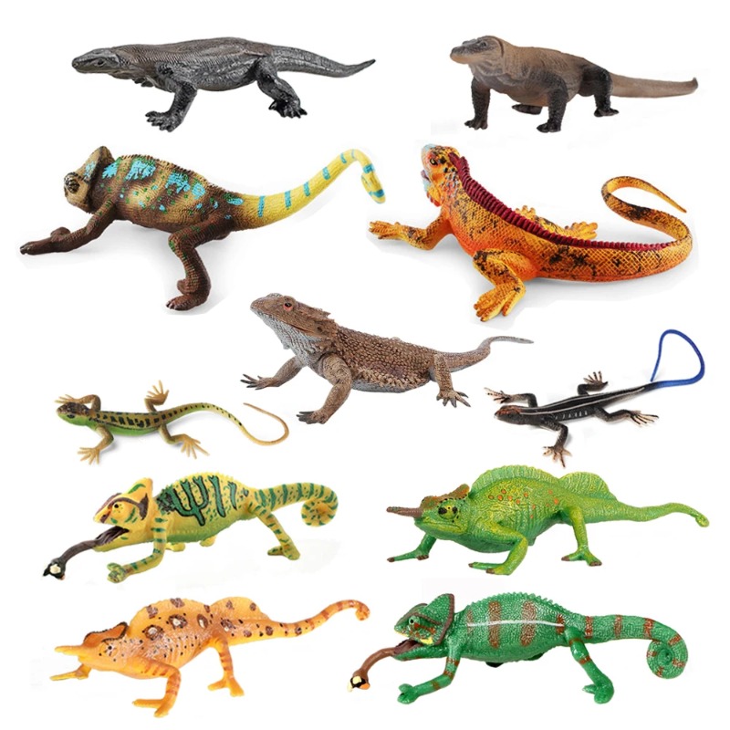 Kids Toys Reviews - Iguana Kertenkele Figürleri, Bukalemun Oyuncak, Sürüngen