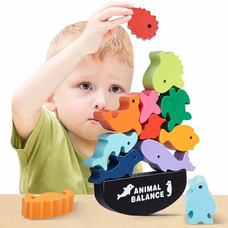 Kids Toys Videos - Yeni Çocuk Montessori Ahşap Hayvan Denge