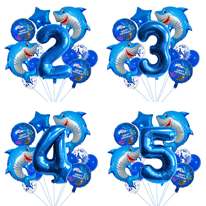 Water Balloon Set - 14 adet köpekbalığı temalı numara balon