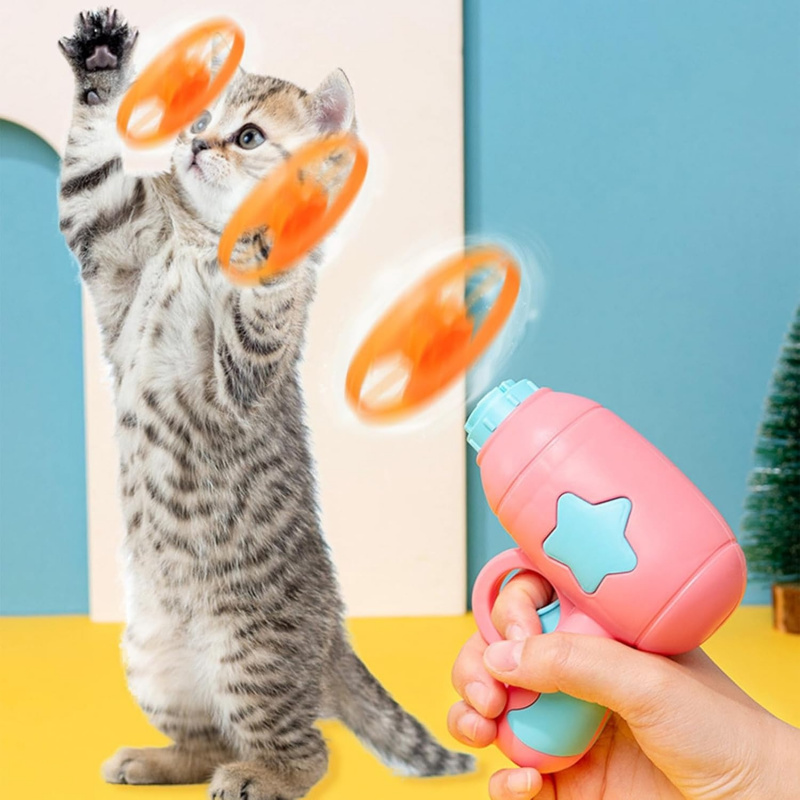 Catapult Launcher Toy - Sineklikli Sinek Kopturucu Tabanca Kedi Oyuncağı