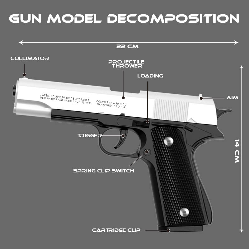 M1911 Colt Oyuncak Silahşör Ta - Catapult Launcher Toy incelemesi ve fiyatı