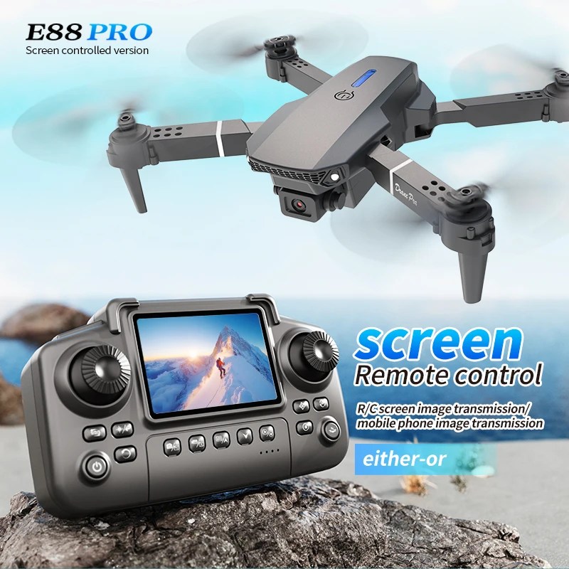 Profesyonel E88 PRO Drone, Ekr - Kids Toys Helicopter incelemesi ve fiyatı