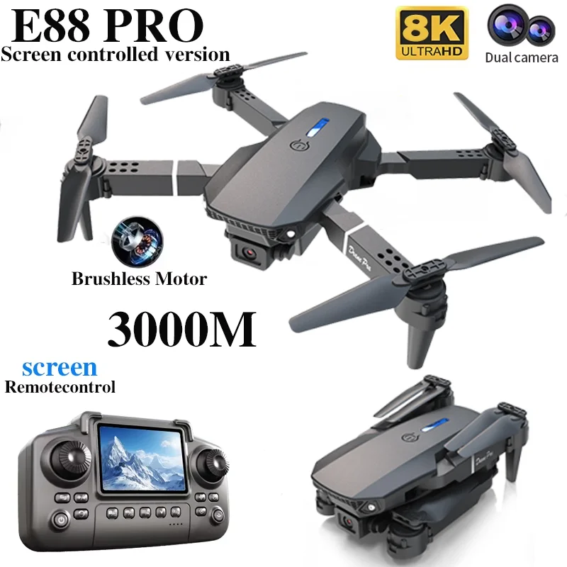 Profesyonel E88 PRO Drone, Ekr - Kids Toys Helicopter incelemesi ve fiyatı
